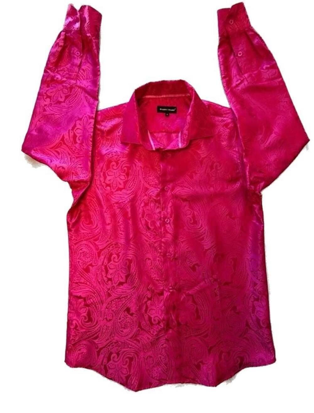 Barry.Wang Silk Blend Paisley Fuchsia Shirt Jacket Shacket M